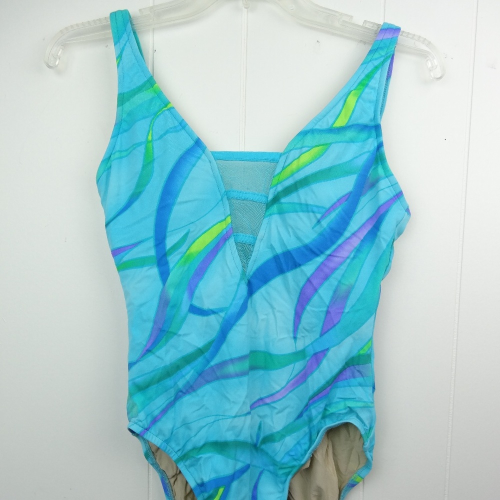Vintage 80s 90s One Piece Bathing Swim Suit Scoop